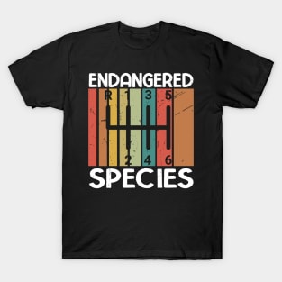 Endangered Species Manual Gearbox Stick Shift 6 Speed , retro T-Shirt